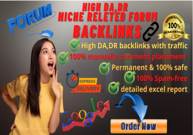 I will provide high authority niche relevant forum backlinks,  forum posting manually