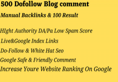 I will do 500 dofollow blogcomment backlink
