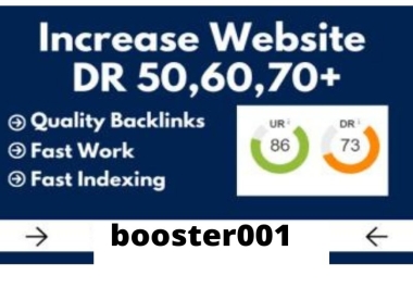 I will increase domain rating ahrefs domain authority DR 70 with dofollow backlinks