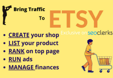 I will create design setup manage rank etsy shop with title and tags