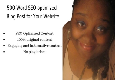 I will write a 500-word SEO optimized blog post for your website