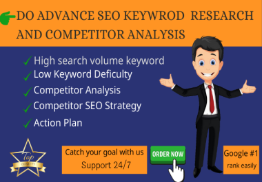I will do advance SEO keyword research and top competitor analysis