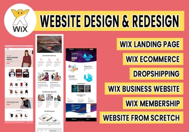 I will design wix website or redesign wix website,  wix ecommerce,  wix site,  wix store