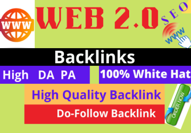 I will do 50 web 2.0 Backlinks on High DA Sites manually unique content high quality link building