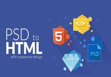 Convert PSD, figma, png, XD etc to responsive html css web page