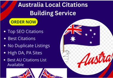 I will do New 2024 Australian local citations for Business listing,  high traffic.