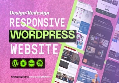 I will build responsive wordpress website design or development
