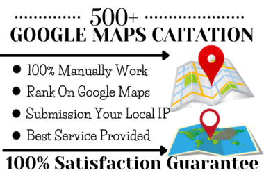 500 Google Map Citation for local seo or local busines,  local citation
