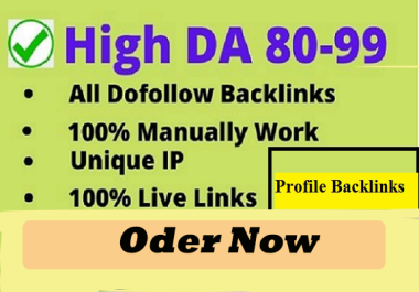 Create 25 High-Quality Profile Backlinks with Positions From 50 to 90 DA