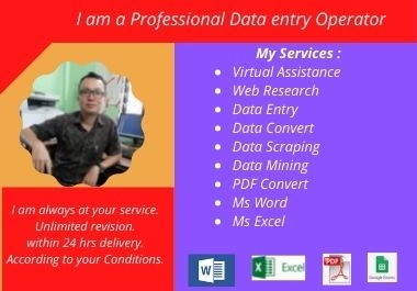 I will do data entry job and virtual assistance service.
