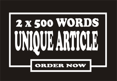 I will write 2 x 500 words unique article for your blog/website
