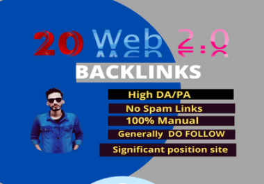 I will create manually 20 web 2.0 super buffer blog high authority backlinks
