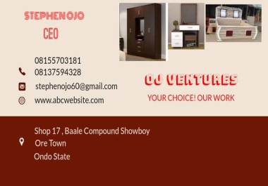 Get your unique Business card and logo at an affordable price with fast delivery