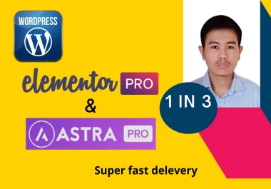 I will create a modern wordpress landing page website with elementor pro and astra pro