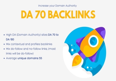 PR9 - DA (Domain Authority) 70+ - Domain-Authority backlinks (DA 70 to DA 100).