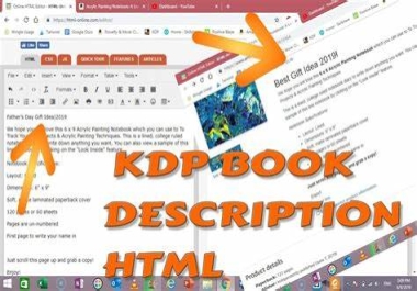 I will professionally convert your KDP book description to html