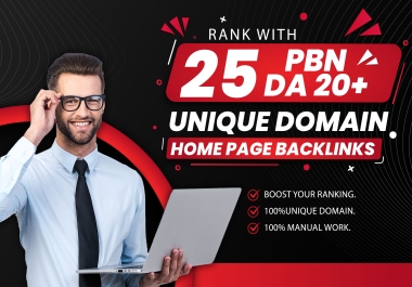 I will provide 50 Homepage permanent unique domains PBN backlinks on DA 20+ domains