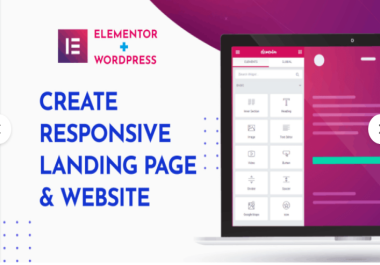 I will create a responsive wordpress landing page or website using elementor pro+yoast