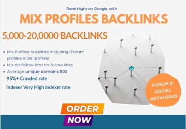 5000 Mix Profiles backlinks including Forum profiles & SN profiles
