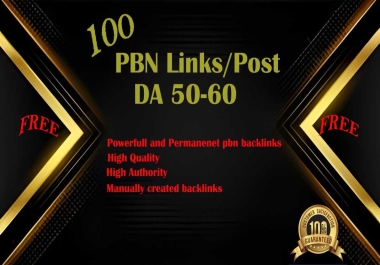 Boost your ranking with 100 Unique PBN Posts With High DA50 to DA60 Backlinks forever