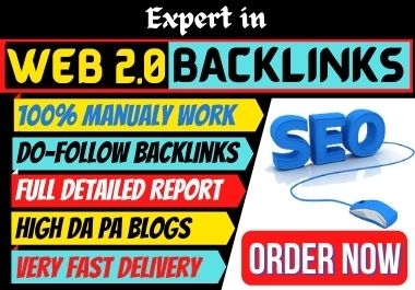 I will provide manually high authority 60 web 2 0 backlinks