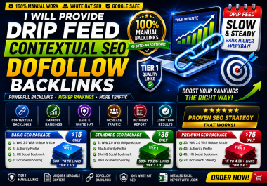 I Will Provide Drip Feed Contextual SEO Dofollow Backlinks
