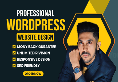 I will build responsive professional wordpress website design, blog website,  web design