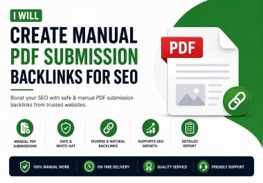 I will create manual PDF submission backlinks for SEO