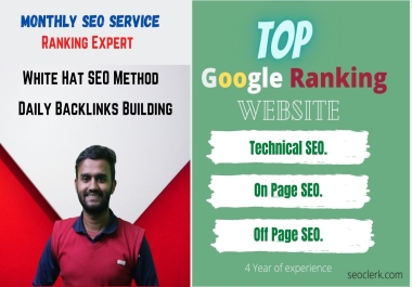 I will do monthly SEO link building service with website top google ranking 