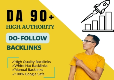 I will provide DA 90+ SEO Backlinks from High Authority Websites Manually