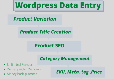 I will do 100 wordpress data entry and woocommerce product listing