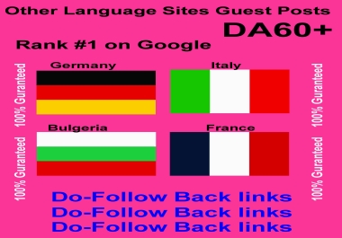 I will do other language Guest Post on a high da blog