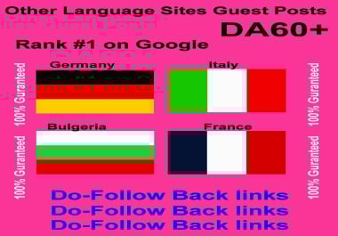 I will do other language Guest Post on a high da blog