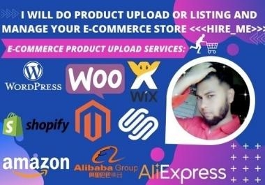 E-COMMERCE product upload or listing& manage your WORDPRESS ecommerce store.