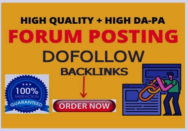 I will provide 250 Do-follow Forum Backlinks and High-Quality Sites