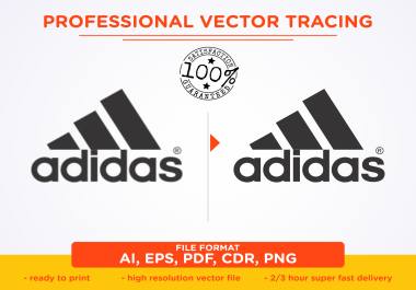 I will perfectly trace vector,  redraw logo,  line art,  raster to vector in 3 hour