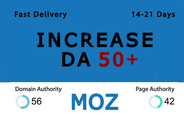 I will increase moz DA domain authority 30 plus
