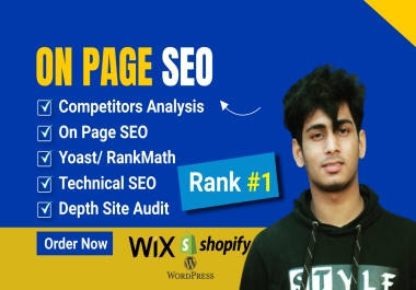 On page SEO Optimization for WordPress Wix Shopify and squarespace website