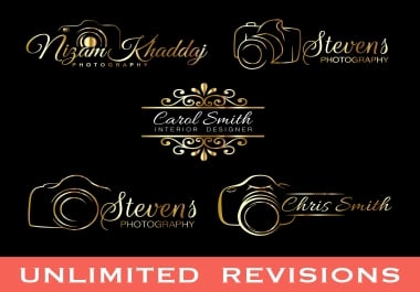 I will design luxury photography signature logo,  or watermark