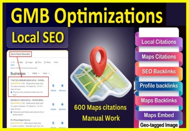 I will do 600 Google Maps citations for GMB ranking with local SEO.