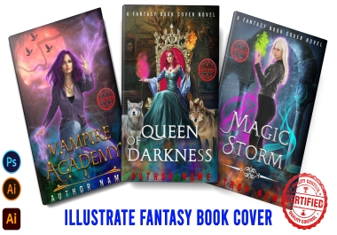 I will illustrate fantasy book cover design