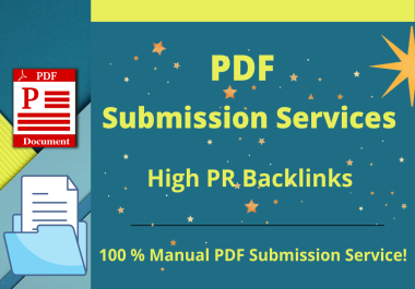 I will do high pr pdf submission to 50 document sharing sites
