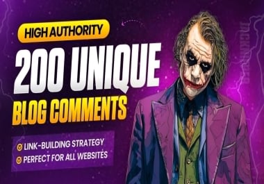 create 200 high quality dofollow blog comments backlinks