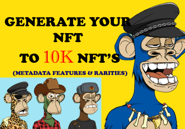 i will generate your nft image 10K+ nfts metadata /psd