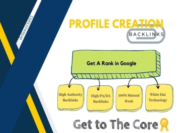 High Authority 150 Profile Creation Backlinks for your website