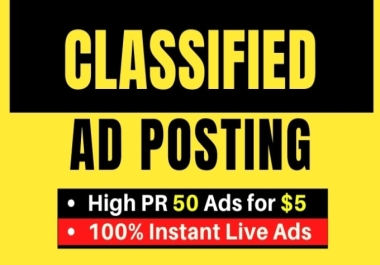 I will do 60 classified ads post in USA, UK. Canada EU and other country