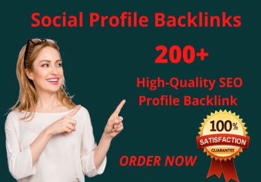 I will create 200 high social media SEO profile backlinks