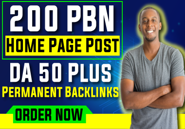 Boost your website 200 Quality PBN Backlinks DA 50+ Permanent Homepage Backlinks