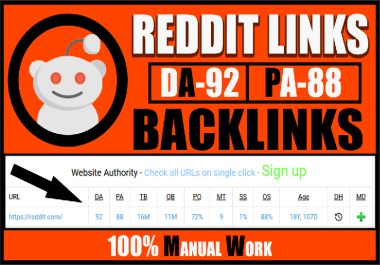 I will do 20 Reddit profile SEO dofollow High authority backlinks