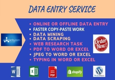 I will do Data Entry,  Data Mining,  Copy-Paste Typing and Web Research